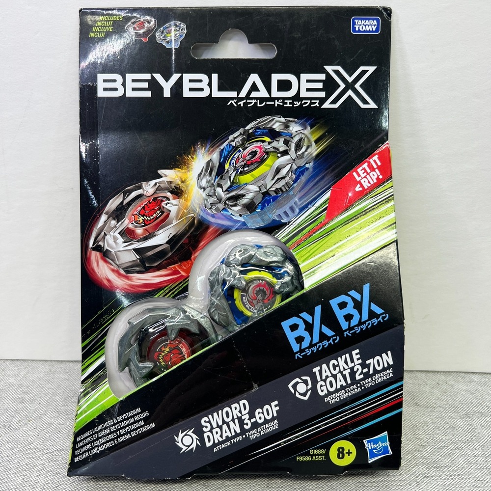 Hasbro Takara Tomy Beyblade X Sword Dran 3-60F Tackle Goat 2-70N Dual Pack